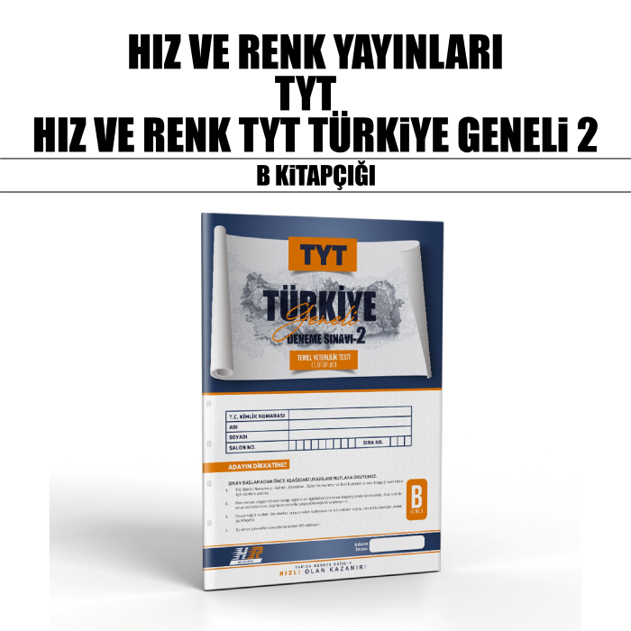 HIZ RENK YAYIN TYT TÜRKİYE GENELİ SNV 2-B - 25-26